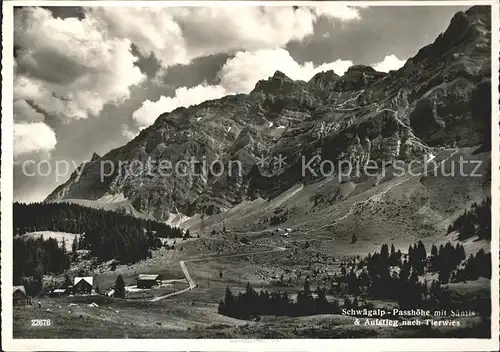 Schwaegalp Passhoehe Saentis Aufstieg nach Tierwies Kat. Schwaegalp