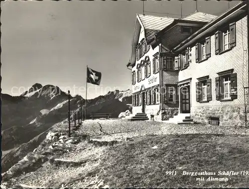 Altmann Saentis Berggasthaus Schaefler Schweizer Fahne Doerig Kat. Altmann