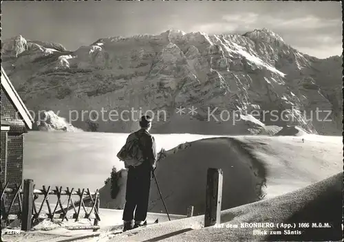 Kronberg Saentis Skiwanderer Blick auf Saentis Kat. Kronberg