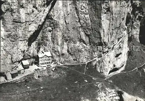 Aescher Wildkirchli Fliegeraufnahme Restaurant Aescher Kat. Weissbad