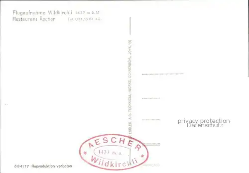 Aescher Wildkirchli Fliegeraufnahme Restaurant Aescher Kat. Weissbad