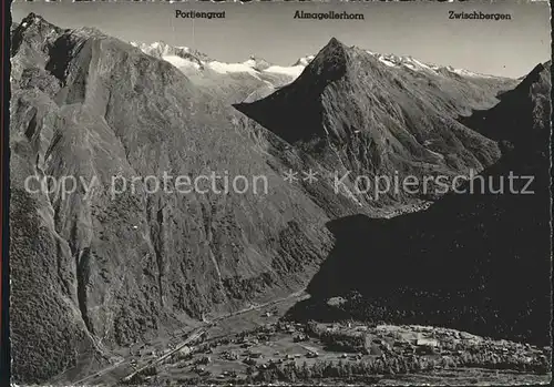 Saas Fee Blick vom Hannig Almagell Kat. Saas Fee