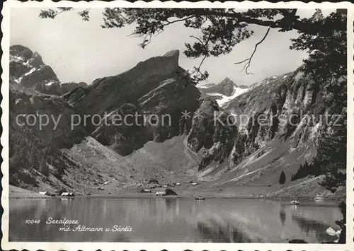 Seealpsee mit Altmann und Saentis Berggasthaus Forelle Kat. Schwende