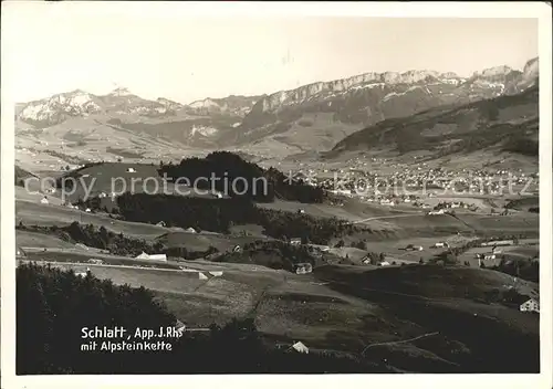 Appenzell IR Schlatt mit Alpsteinkett Kat. Appenzell