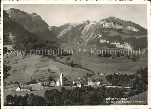 Bruelisau mit Marwies Saentis Ebenalp Kat. Bruelisau