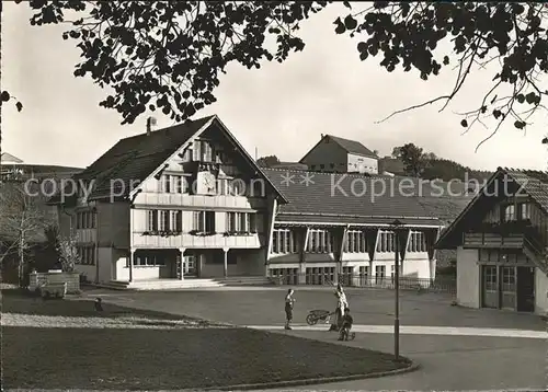 Trogen AR Kinderheim Pestalozzi Fliegeraufnahme Dorfplatz / Trogen /Bz. Mittelland