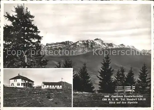 Hundwiler Hoehi Gasthaus mit Alpstein Kat. Hundwiler Hoehi