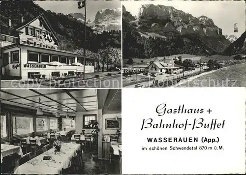 Wasserauen Gasthaus Bahnhof Buffet Kat. Schwende
