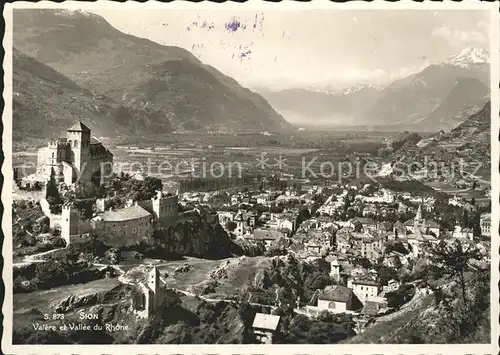 st14349 Sion VS Valere et Vallee du Rhone Chateau Kategorie. Sion Alte Ansichtskarten