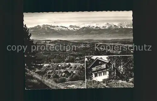 Adetswil Gasthof Frohberg Berghaus Rosinli Wetzikon Alpenpanorama Kat. Adetswil