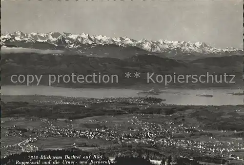 Rueti ZH Blick vom Bachtel Rapperswil Alpenpanorama / Rueti ZH /Bz. Hinwil