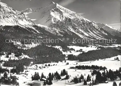 Valbella Panorama mit Lenzerhorn Wintersportplatz Kat. Valbella