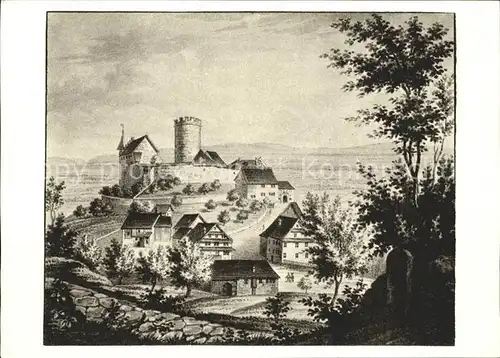 Regensberg Dielsdorf Alte Ansicht Stich von Schultheiss Kat. Regensberg