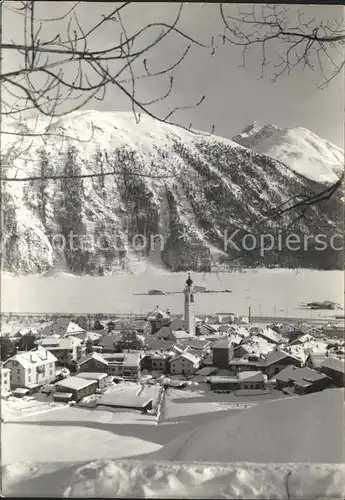 Samedan Gesamtansicht mit Alpen Wintersportplatz Kat. Samedan