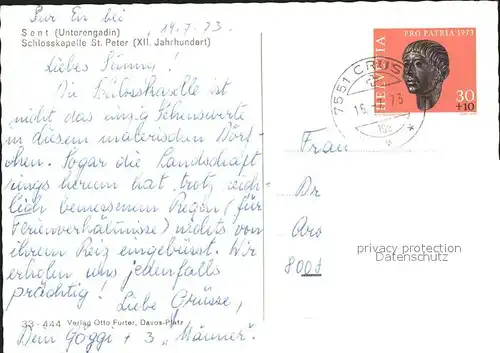 Sent Schlosskapelle St. Peter 12. Jhdt. Kat. Sent