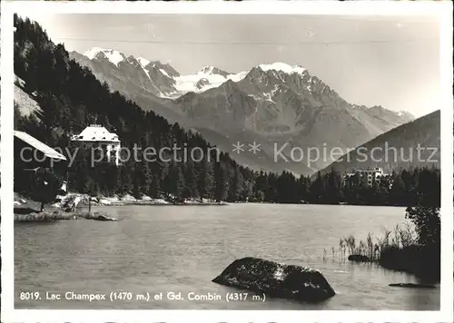 Champex Lac et le Grand Combin Walliser Alpen Kat. Champex