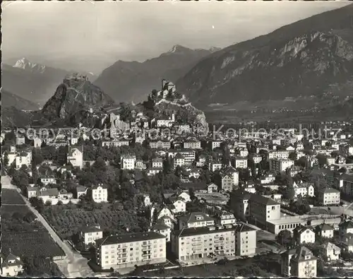 st14789 Sion VS Vue aerienne Chateau Kategorie. Sion Alte Ansichtskarten