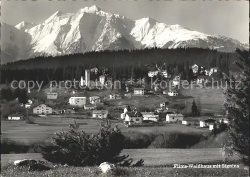 Flims Waldhaus Gesamtansicht mit Signina Buendner Alpen Kat. Flims Waldhaus