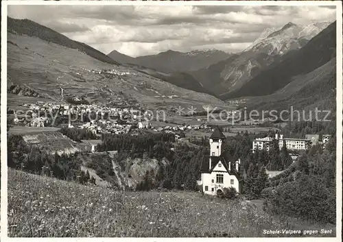 Vulpera Schuls Panorama Blick gegen Sent Unterengadin Kat. Vulpera