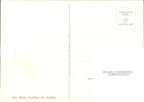 st15117 Sion VS Colline de Valere Kuenstlerkarte Kategorie. Sion Alte Ansichtskarten