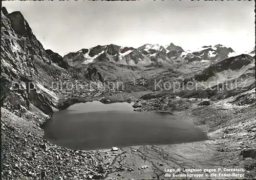 Bernina Lago di Lunghino mit Piz Corvatsch Berninagruppe und Fedoz Berge Kat. Bernina