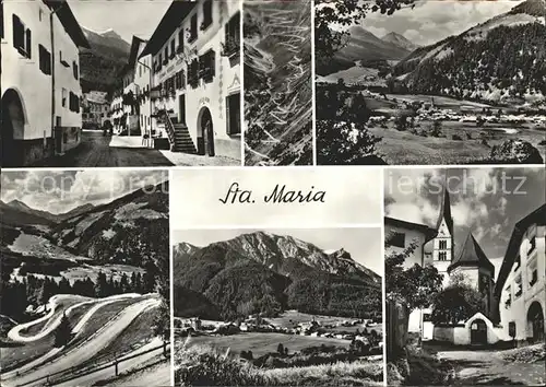 Sta Maria Muestair Dorfpartie Panorama Serpentinen Kirche Kat. Sta Maria Muestair