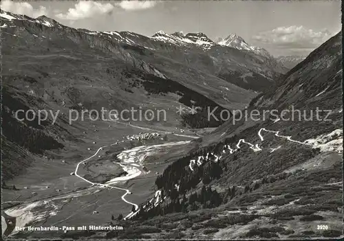 Hinterrhein Bernhardin Pass Kat. Hinterrhein