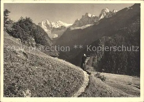 Bergell Landschaft bei Soglio Kat. Soglio