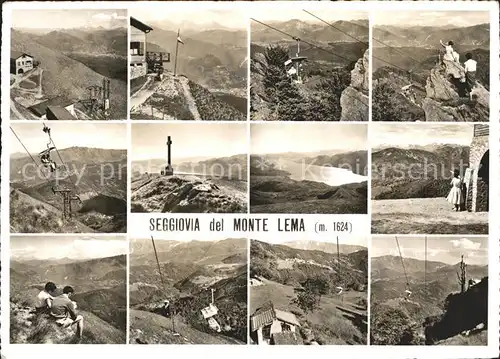 Monte Lema Teilansichten Seilbahn Gipfelkreuz Kat. Monte Lema