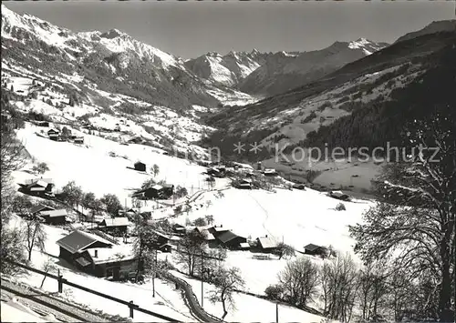 Luzein mit Klosters Silvrettagruppe und Pischahorn Kat. Luzein