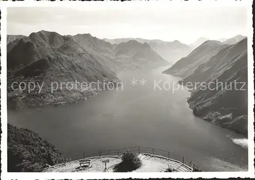 Lugano TI Monte San Salvatore Vista verso Porlezza Kat. Lugano