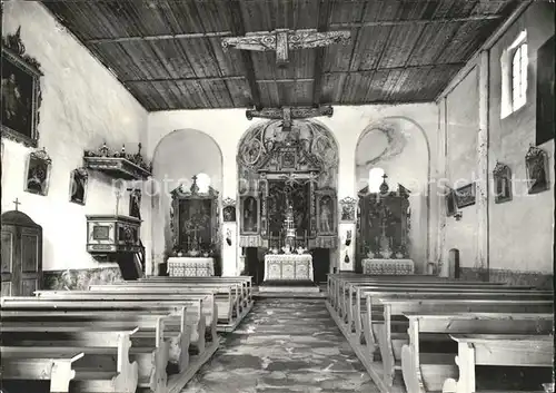 Alvaschein Karolingische Kirche St. Peter erbaut um 800 innen Kat. Alvaschein