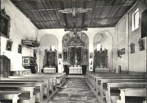 Muestair Karolingische Kirche St. Peter erbaut um 800 innen Kat. Muestair