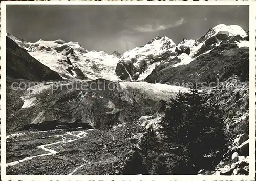 Morteratschgletscher mit Bellavista Piz Bernina Kat. Morteratsch