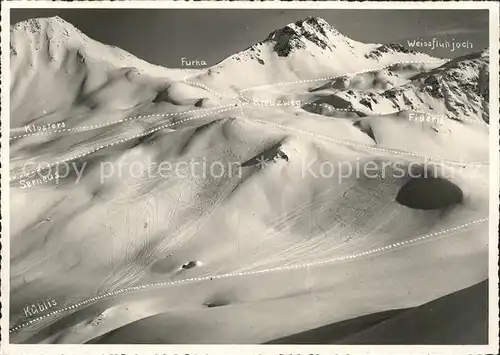 Weissfluhjoch Furka Kreuzweg Parsenn Abfahrtsrouten Kat. Weissfluhjoch