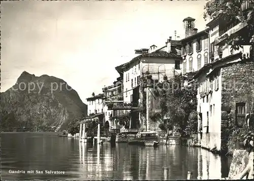 Gandria Lago di Lugano mit San Salvatore Kat. Gandria