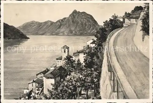 Gandria Lago di Lugano e Monte San Salvatore Kat. Gandria