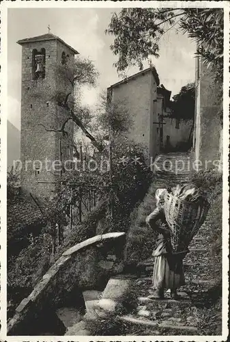 Gandria Lago di Lugano Dorfpartie Chiesa Kat. Gandria