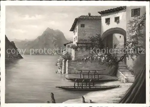 Gandria Lago di Lugano Motivo del Serafino Giambonini Kat. Gandria