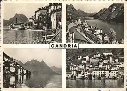 Gandria Lago di Lugano Ortsansicht Dampfer Neue Strasse Kat. Gandria