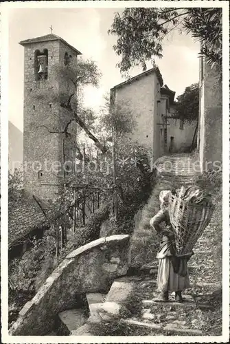 Gandria Lago di Lugano Dorfpartie Kirche Kat. Gandria