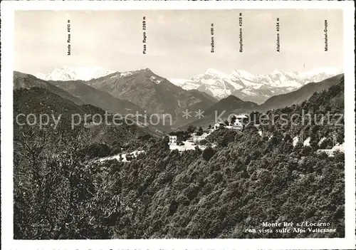 Monte Bre Lugano Vista sul Alpi Vallesane Kat. Monte Bre