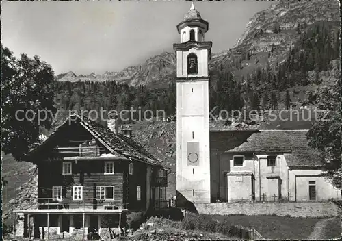 Bosco Gurin Kirche und Pfarrhaus Kat. Bosco Gurin