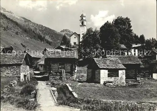 Bosco Gurin Dorfpartie mit Kirche Kat. Bosco Gurin