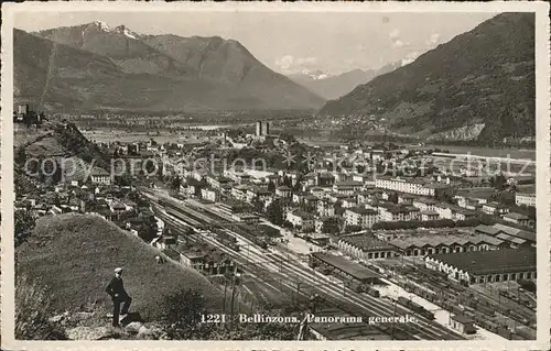 Bellinzona Panorama generale Kat. Bellinzona