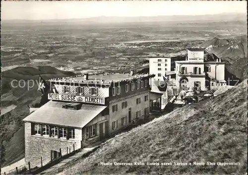 Lugano TI Monte Generose Kulm Hotels verso Varese e Monte Viso Kat. Lugano