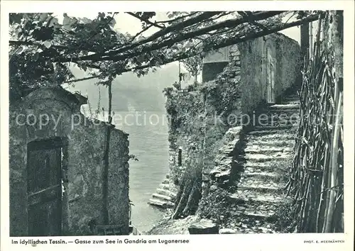 Gandria Lago di Lugano Gasse zum See Kat. Gandria