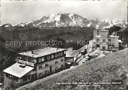 Monte Generoso Hotel Clericetti Vetta Veduta sulle Alpi Vallesane Monte Rosa e Cervino Kat. Monte Generoso