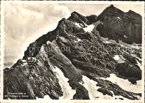 Schwaegalp Thierwies mit Aufstieg zum Saentis Berggasthaus Bergwanderroute Kat. Schwaegalp