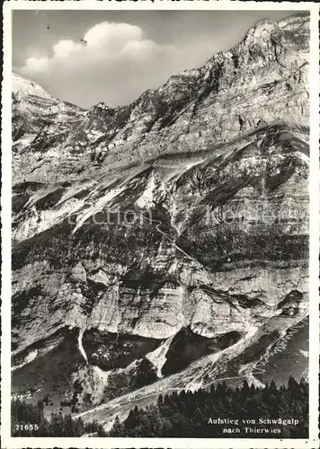 Schwaegalp Aufstieg nach Tierwies Bergwanderroute Appenzeller Alpen Kat. Schwaegalp